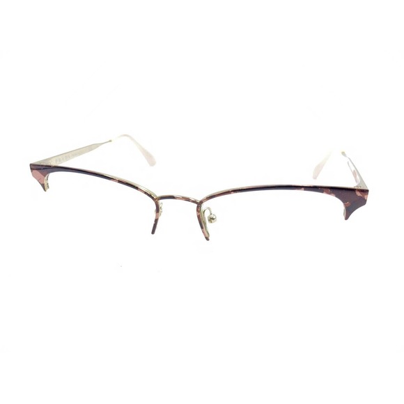 Prada VPR 65Q ROJ-1O1 Brown Gold Half Rim Eyeglasses Frames 51-17 140 Italy - Picture 8 of 12